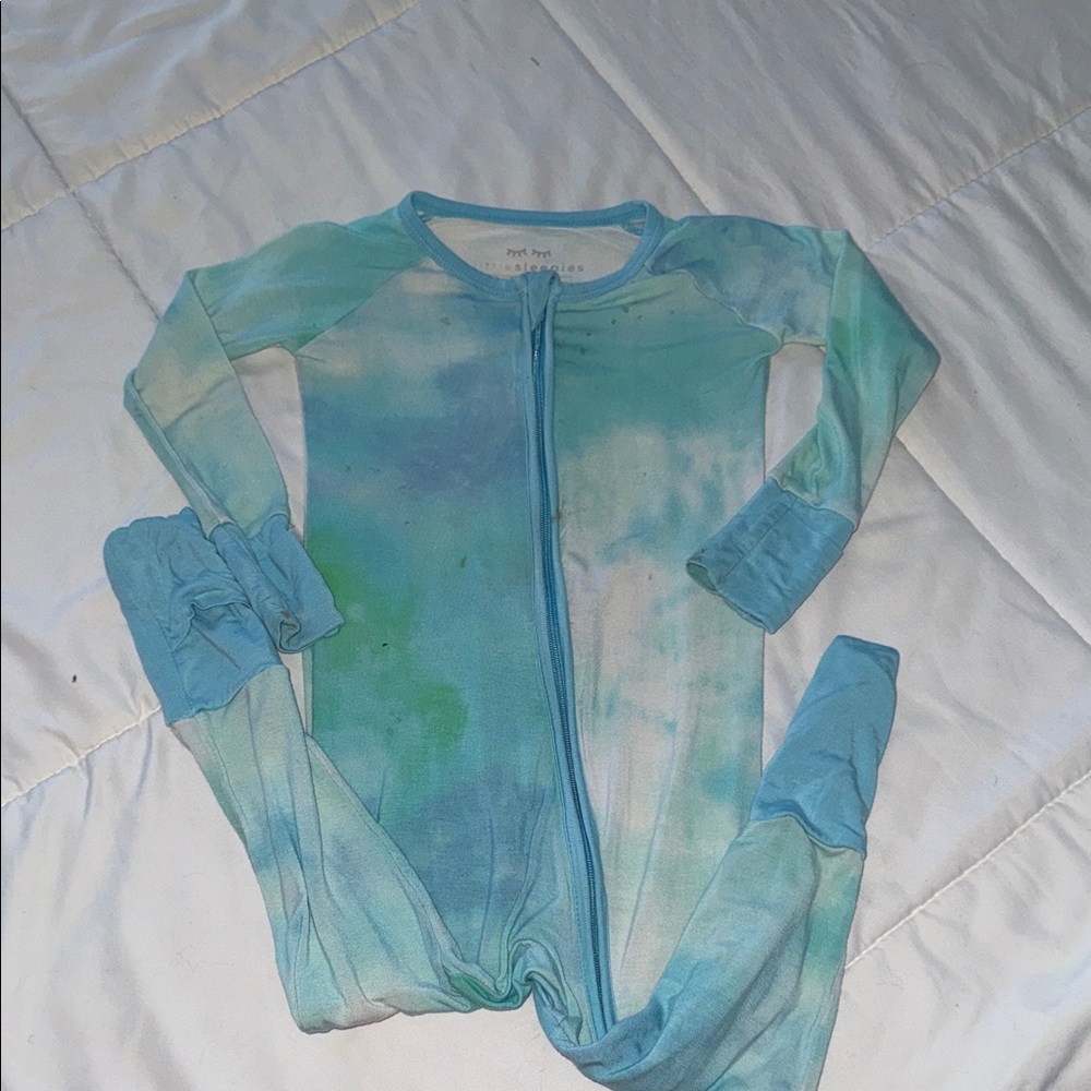 Little Sleepies Tidepool Watercolor Zippy made from Lunaluxe® Bamboo